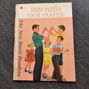 Uncut Page -Fun With Our Family Vintage Dick and Jane Textook 1962 Basic Readers
